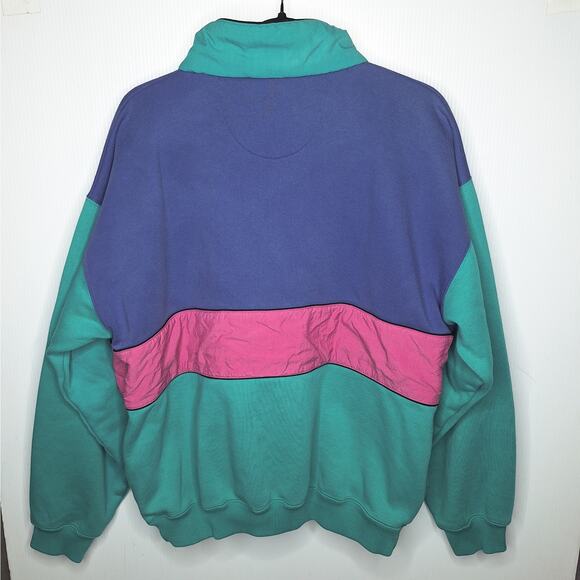 Vintage 90s Eddie Bauer Pullover Men's Large Fleece Snap Sweater Outdoors 90s - Picture 11 of 12